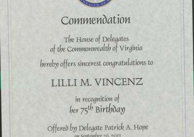 Virginia Commendation